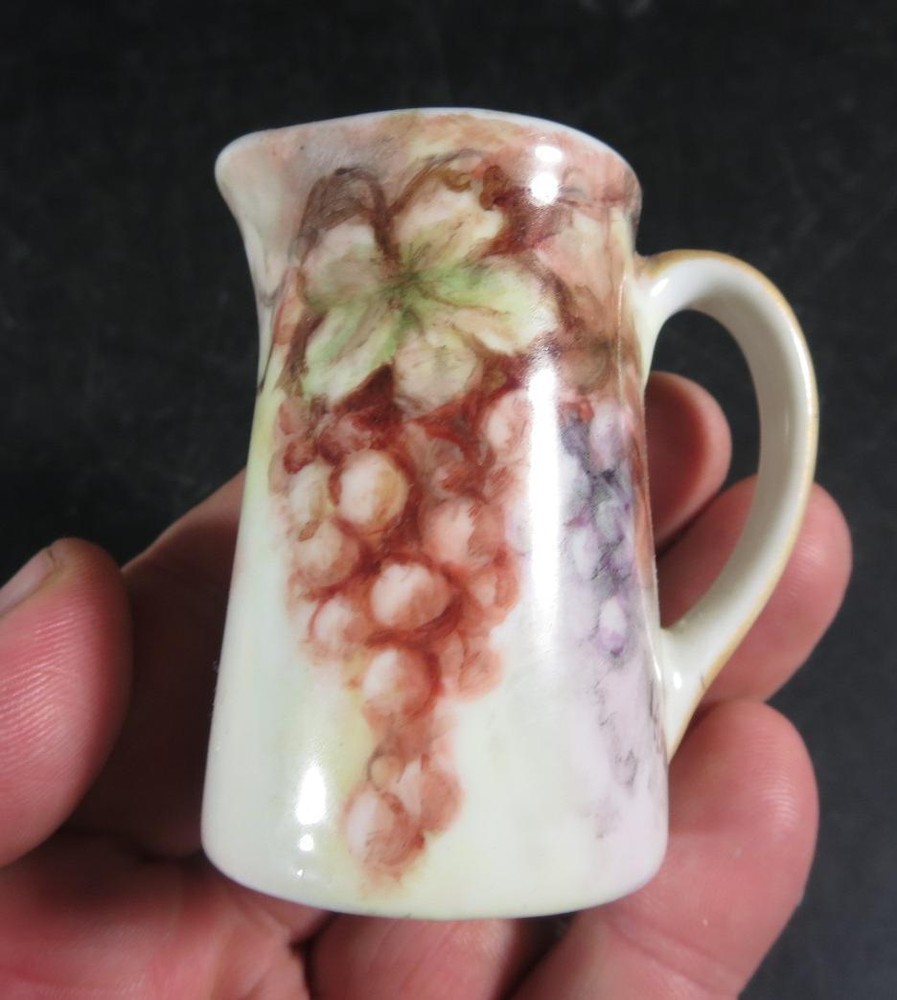 Hand Painted Miniature 2-1/2" Pitcher/ Creamer Grapes