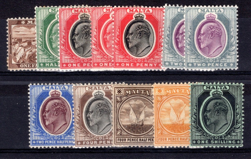 Malta 1904 between 45 and 62 values to 1/- fine Cat £200++
