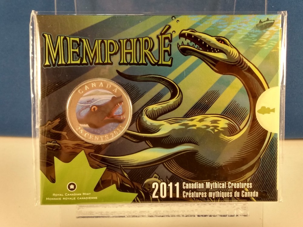 Canada 2011 25 Cent Oversized Colored Mythical Creatures Memphre Coin