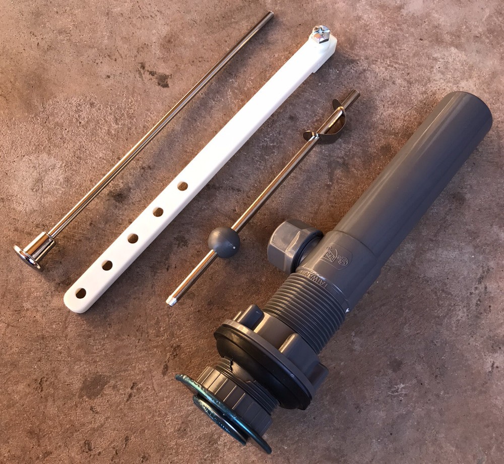 Bathroom Sink Drain Assembly Kit - Pop-Up Brushed Nickel - Plastic, 1-1/4"