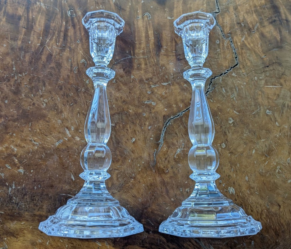 Gorham Lead Crystal Candlesticks Holders 9"