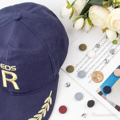 , 32 Pack Hat Top Button Replacement Fabric Cloth Covered with Metal Shank