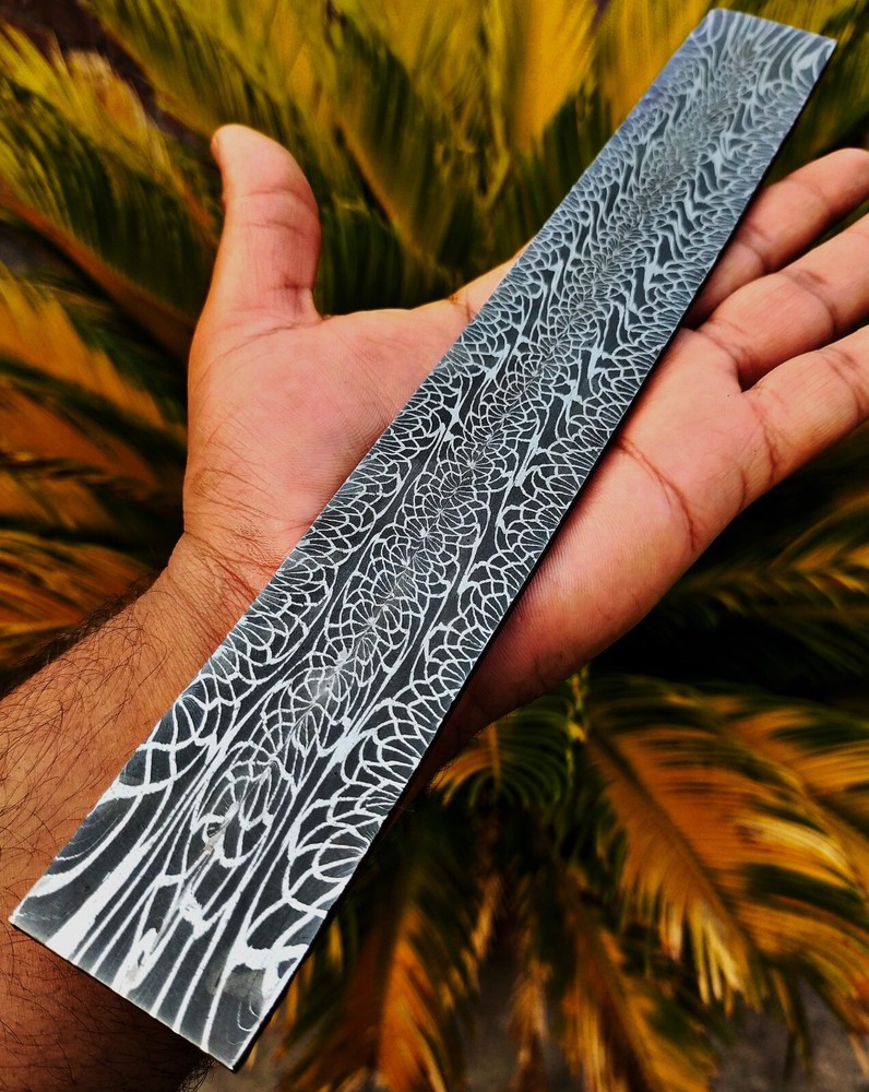 Custom Made Mosaic Damascus billet for making knife spirograph pattern DF041