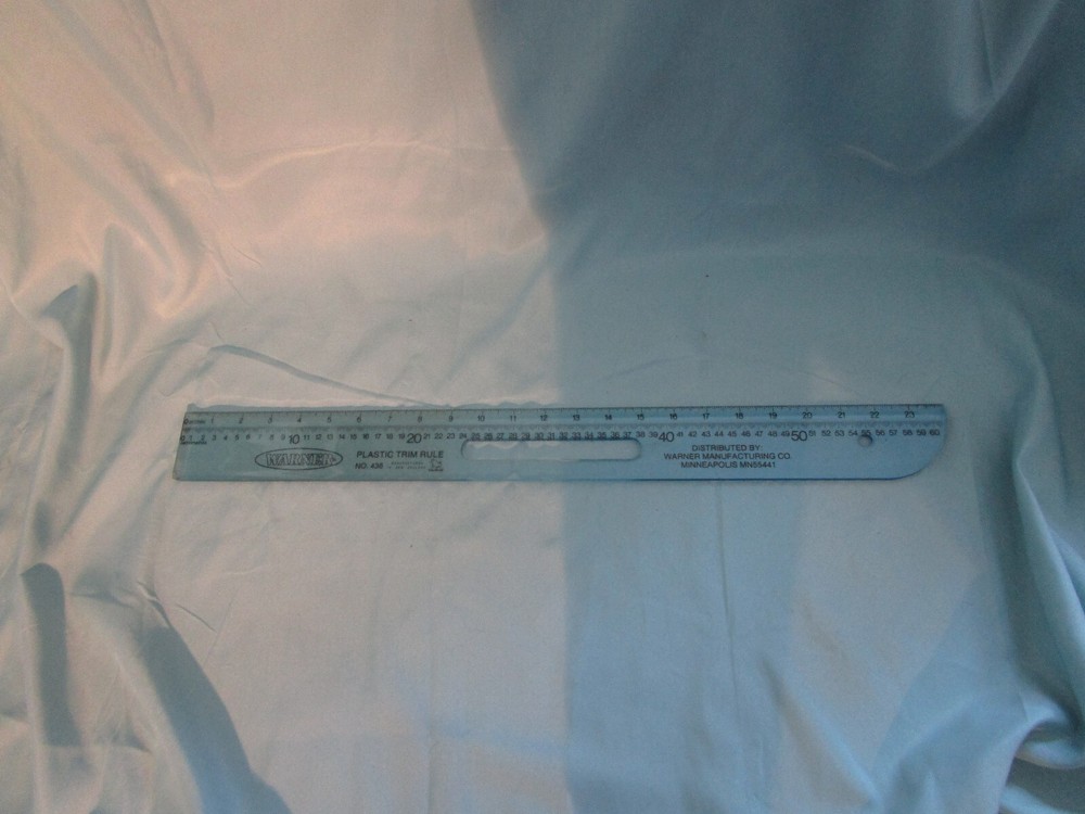 Vintage 24" Warner Plastic Trim Rule Sewing Ruler