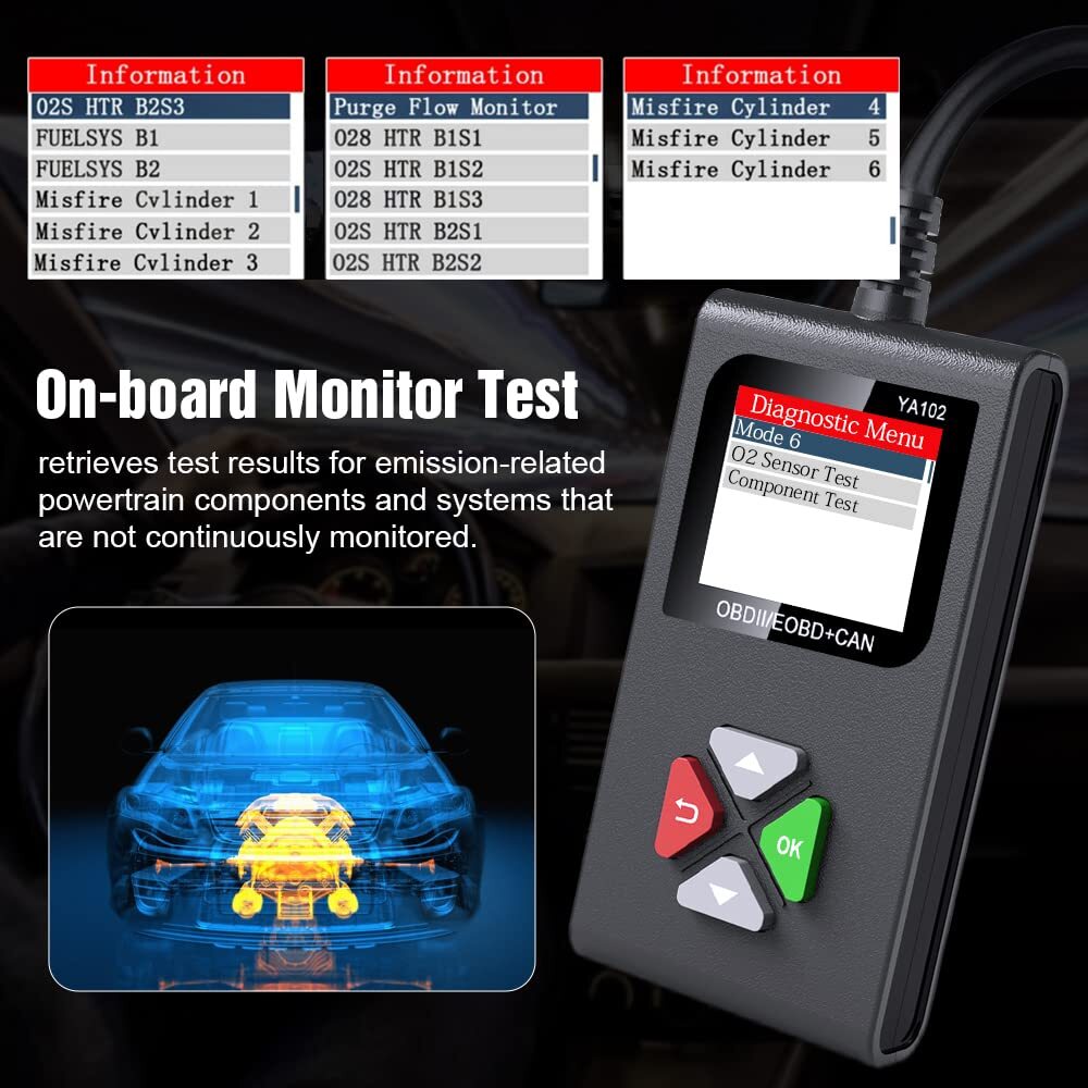 KINGBOLEN YA206 Code Reader OBD2 Scanner Car Diagnostic Tool Check Engine Fault