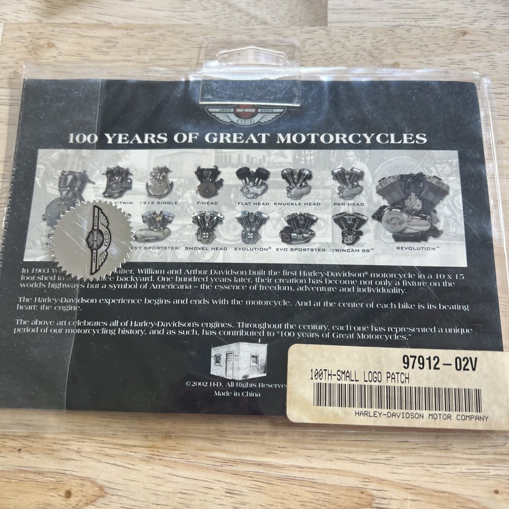 Harley Davidson Patch 100 Year Anniversary NIP