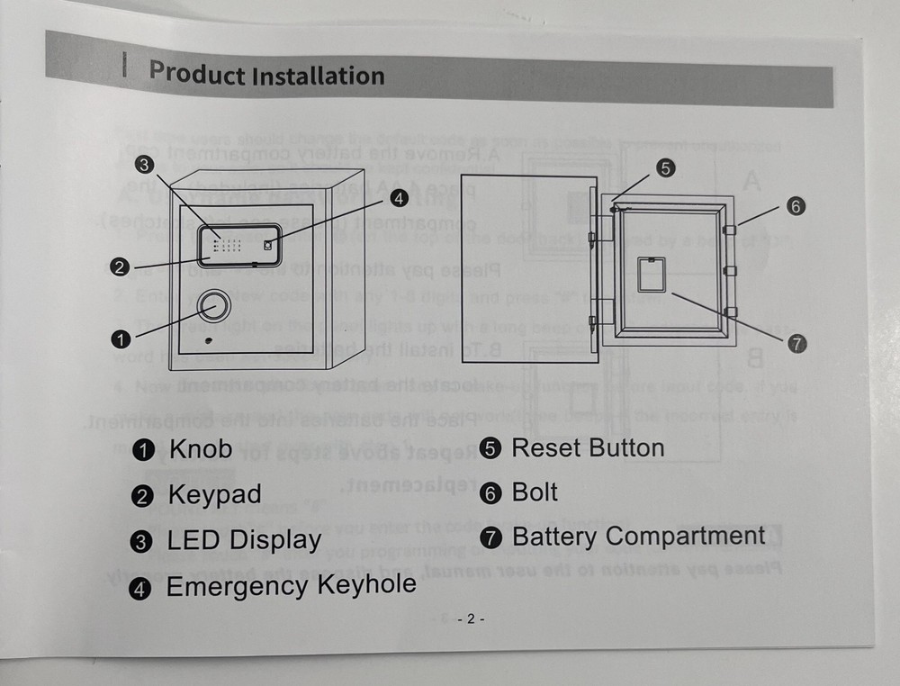 Wincent DY-HS45D Deluxe Home Security Safe