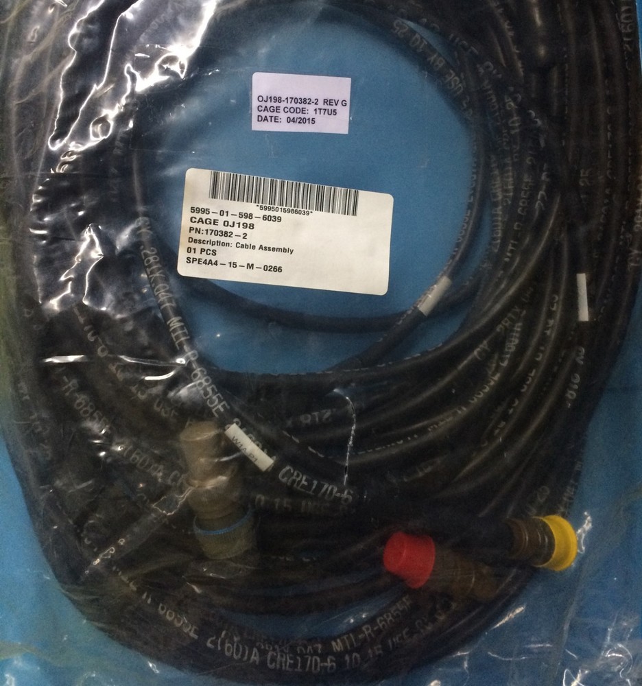 5995-01-598-6039 CABLE ASSY SATCOM DATA POWER 3 CONNECTORS 100FT 170382-2