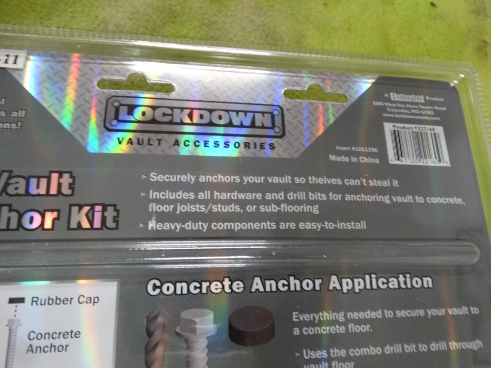 Lockdown Vault Accessories Vault Anchor Kit New