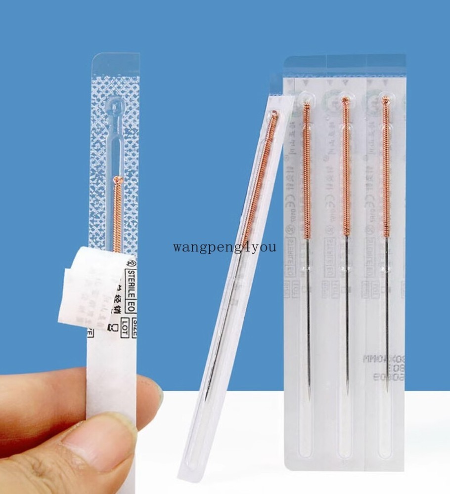 100pc Acupuncture Copper Loop Handle Long Large Sharp Neeedle Without Guide Tube