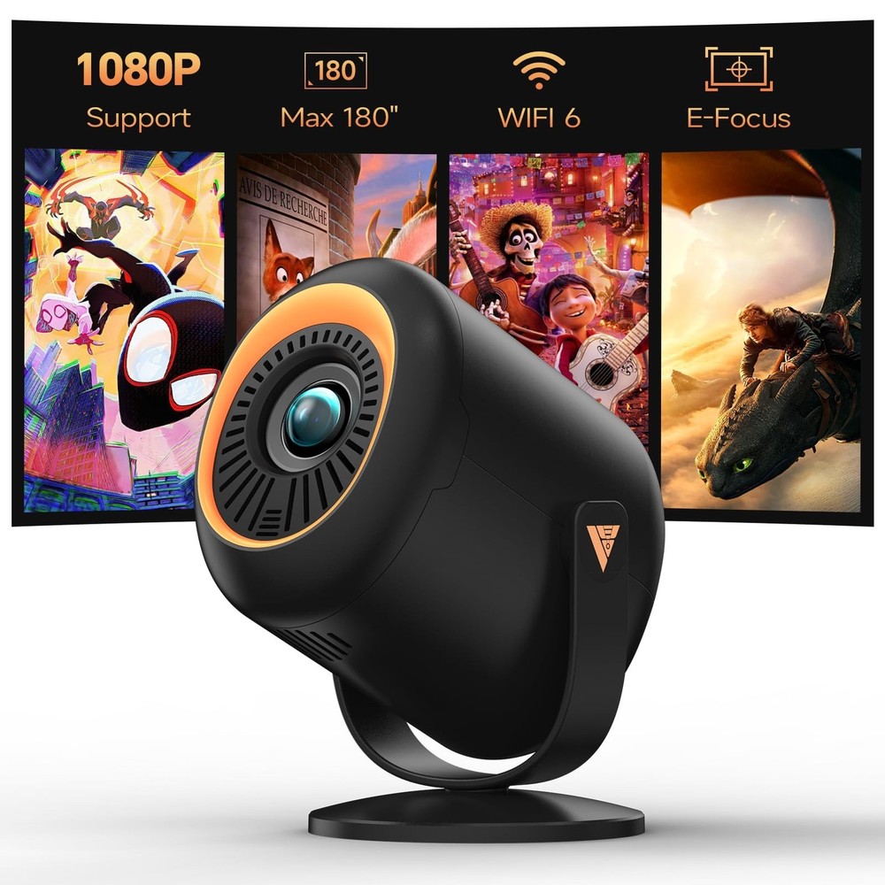 Mini Projector with WiFi and Bluetooth, Portable Projector Native 1080P Suppo...