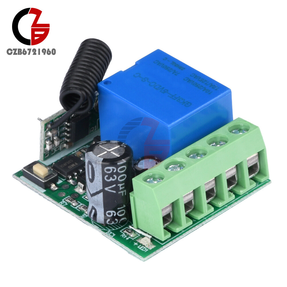 433Mhz 5-60V 1CH Wireless Remote Control Switch Relay Receiver Module with Case