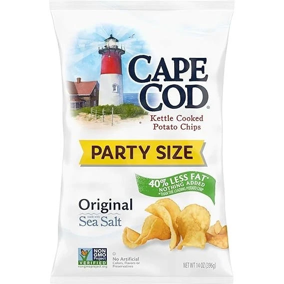 Cape Cod Potato Chips, Original Kettle Chips, 14 oz Party Size