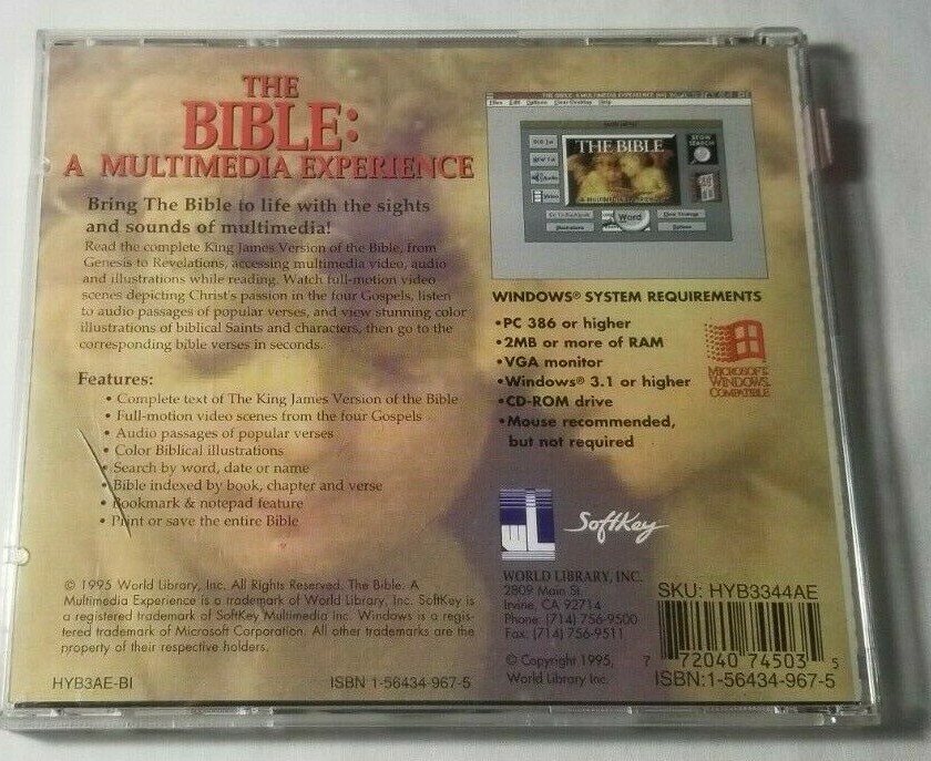 The Learning Company The Multimedia Bible (PC, 1995)