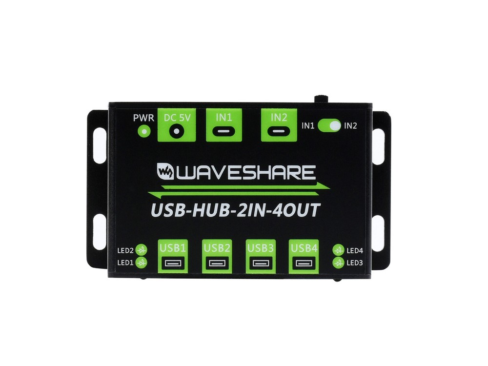 Waveshare Industrial Grade USB HUB Extending 4xUSB 2.0 Port Switchable Dual Host