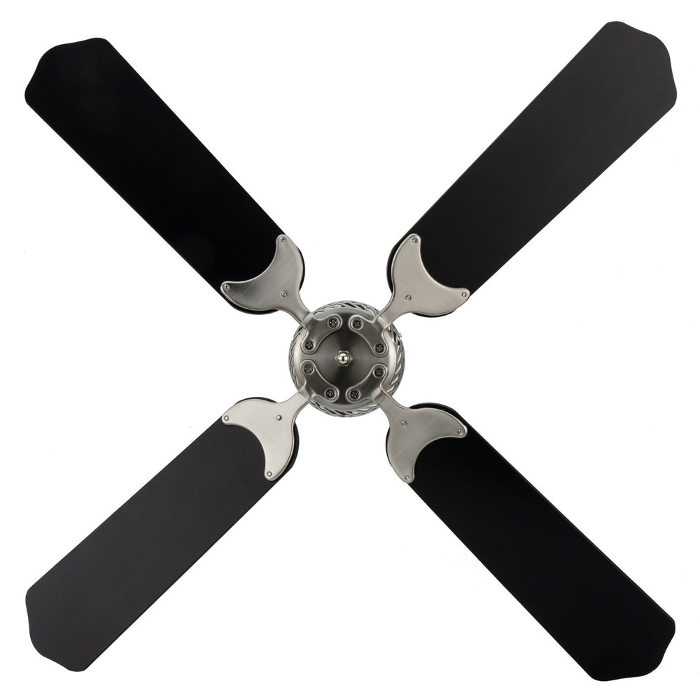 RV Ceiling Fan 12V 42" Brushed Nickel Finish 4 Blade with Wall Switch