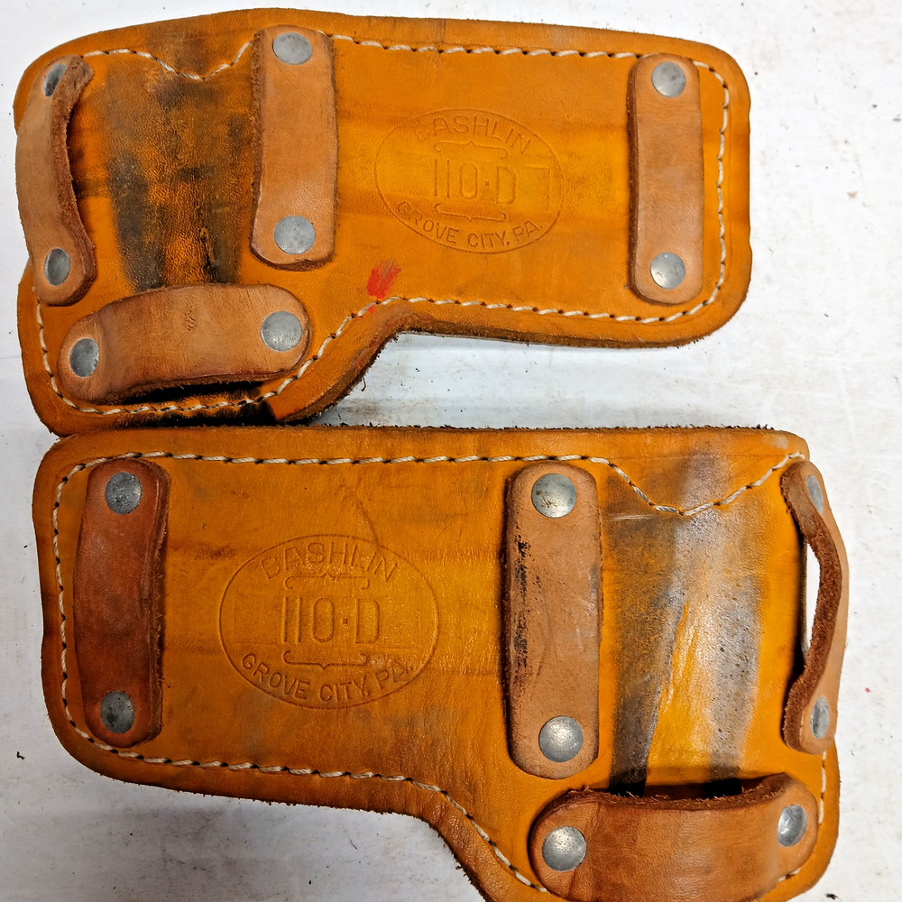 2 EACH, BASHLIN, MODEL 110D, L PADS, FOR POLE OR TREE CLIMBERS, USED