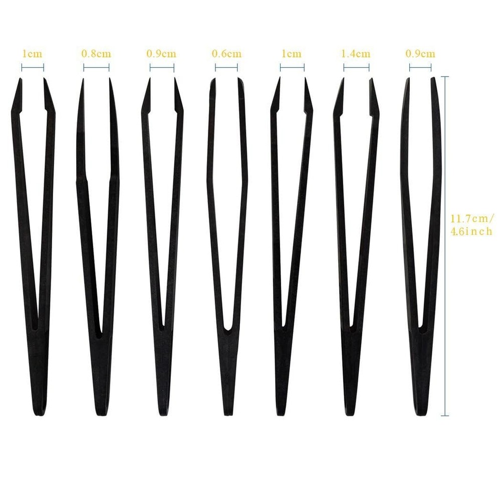 7pcs Precision Anti-static Tweezers, Marrywindix Plastic