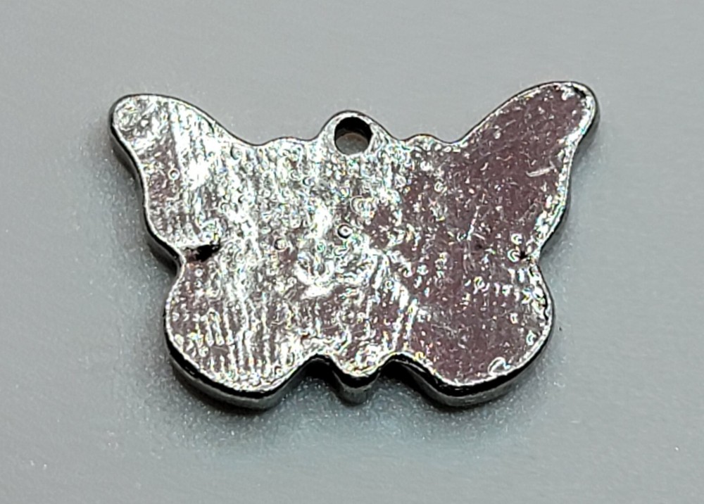 Butterfly Shaped Silver Tone Charm Pedant