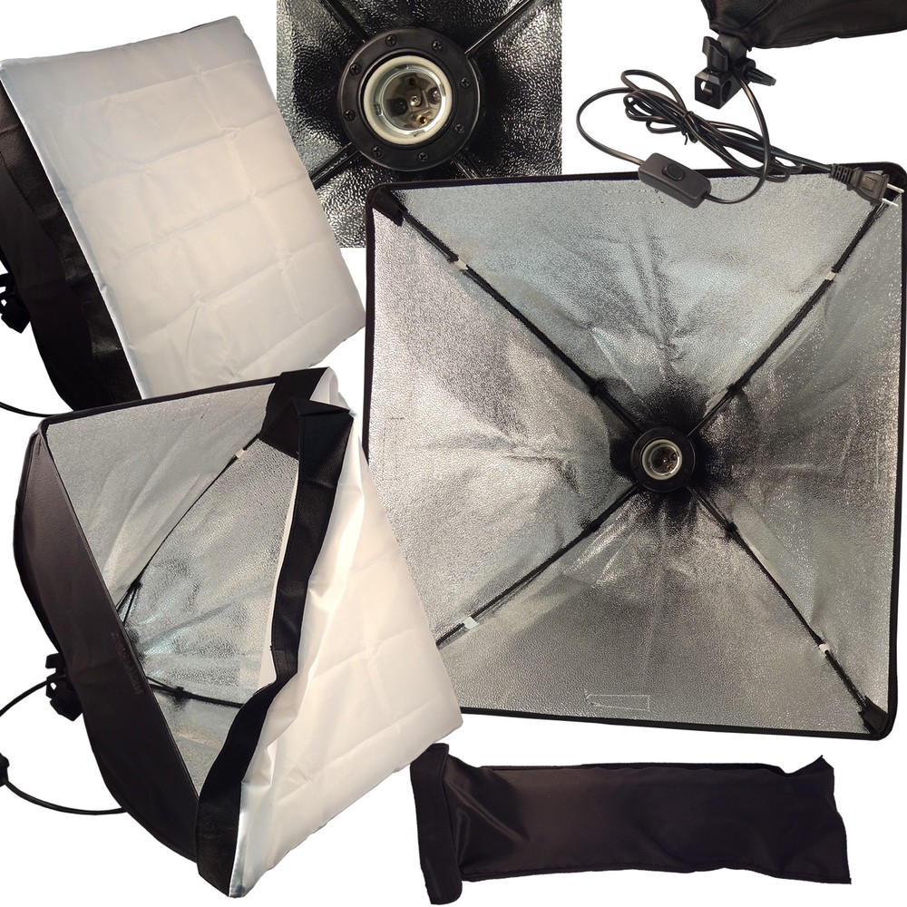 Softbox Video Light Photo Studio Lighting 50*50cm/20x20" Light head E27 socket