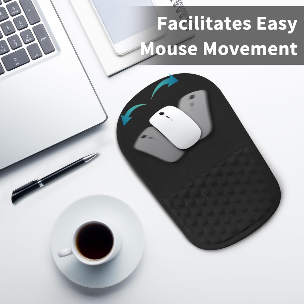 Ergonomic Mouse Pad with Wrist Support, Comfortable Memory Foam Mousepad with...