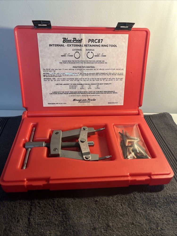 Blue Point PRC87 Retaining Ring Tool W/ Auto Lock Internal External W/ Case