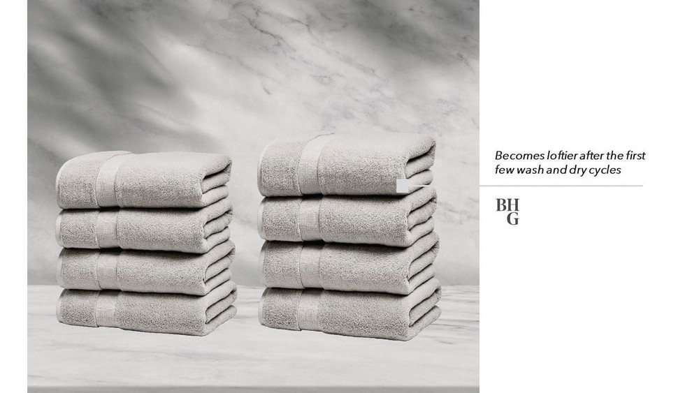Soft Solid 6 Piece Towel Set Gray Shadow W Luxurious & Absorbent New