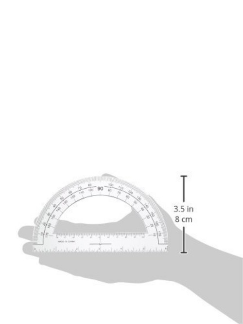 Plastic Protractor, 6-Inch Long, Clear