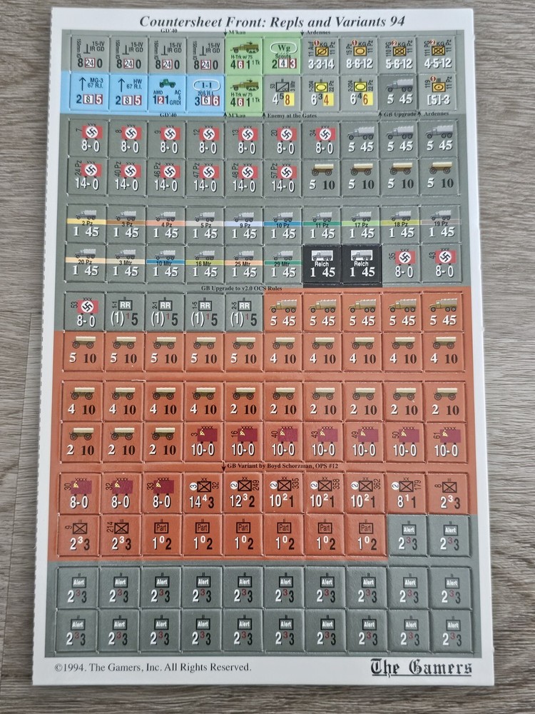 The Gamers Repls And Variants 94 Countersheet