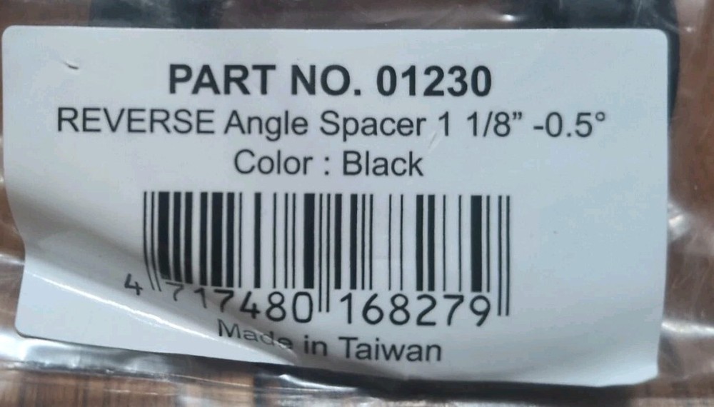 Reverse Angle Spacer, 1-1/8", Black 0.5 Degree