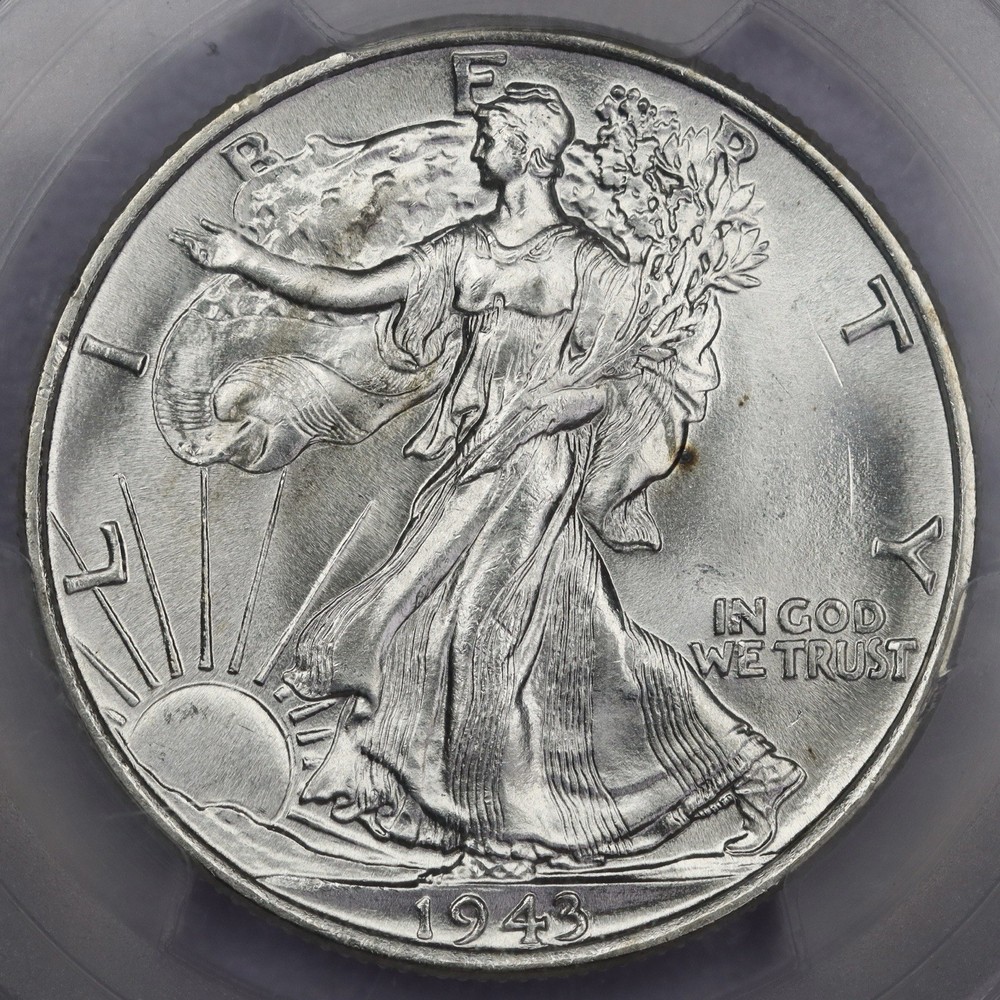 1943 50c Walking Liberty Half Dollar - PCGS MS 66+