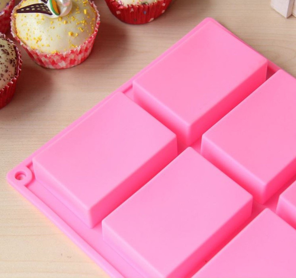 8 Set Rectangle Silicone Soap Making Molds Baking DIY Mold For Cake Bakeware