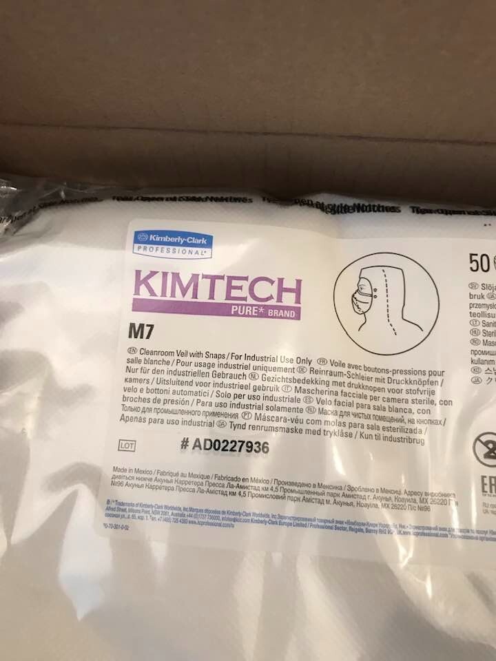 (150 pack) Kimberly-Clark Kimtech Pure M7 Face Veil, 4