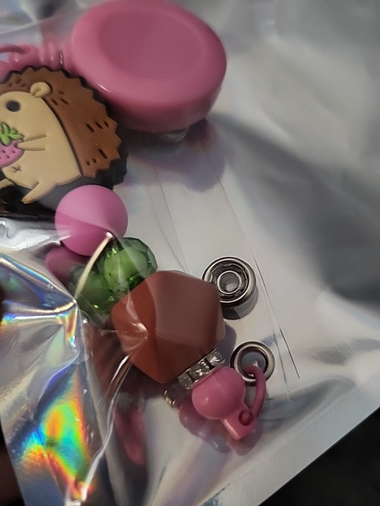 Hedgehog Pink Badge Reel