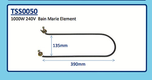 GENUINE 1000W 240V BAIN MARIE ELEMENT TSS0050 CUSTOM MADE