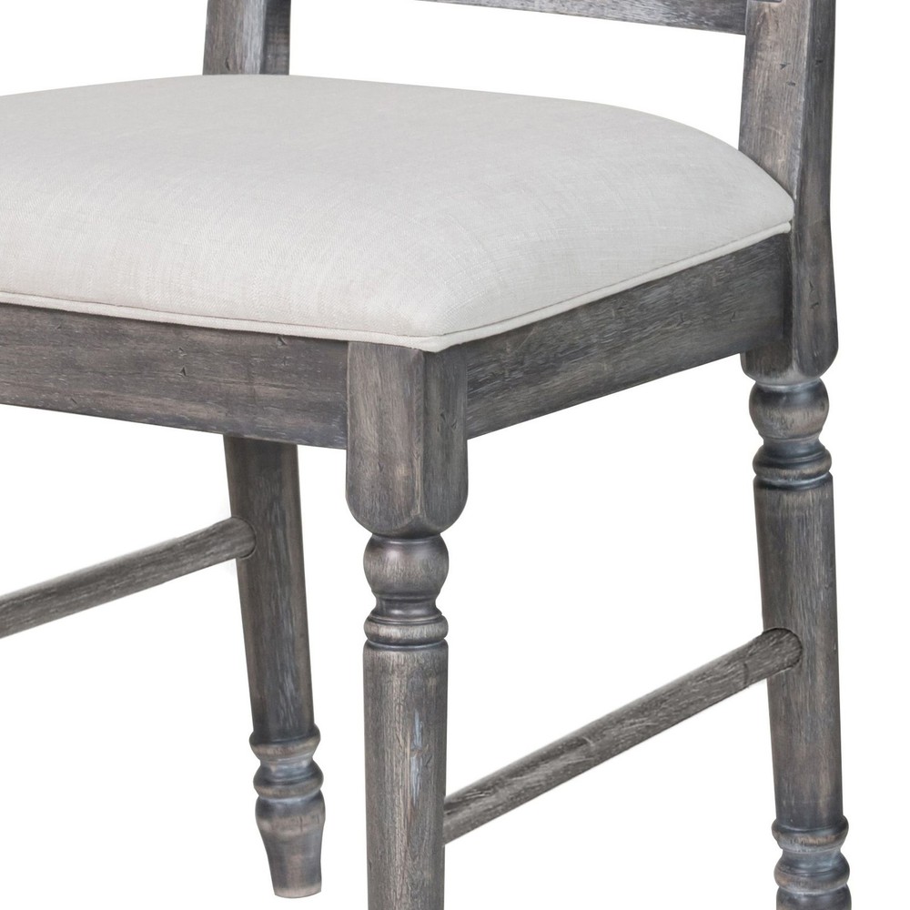 Cream and Weathered Grey Open Back Side Chairs