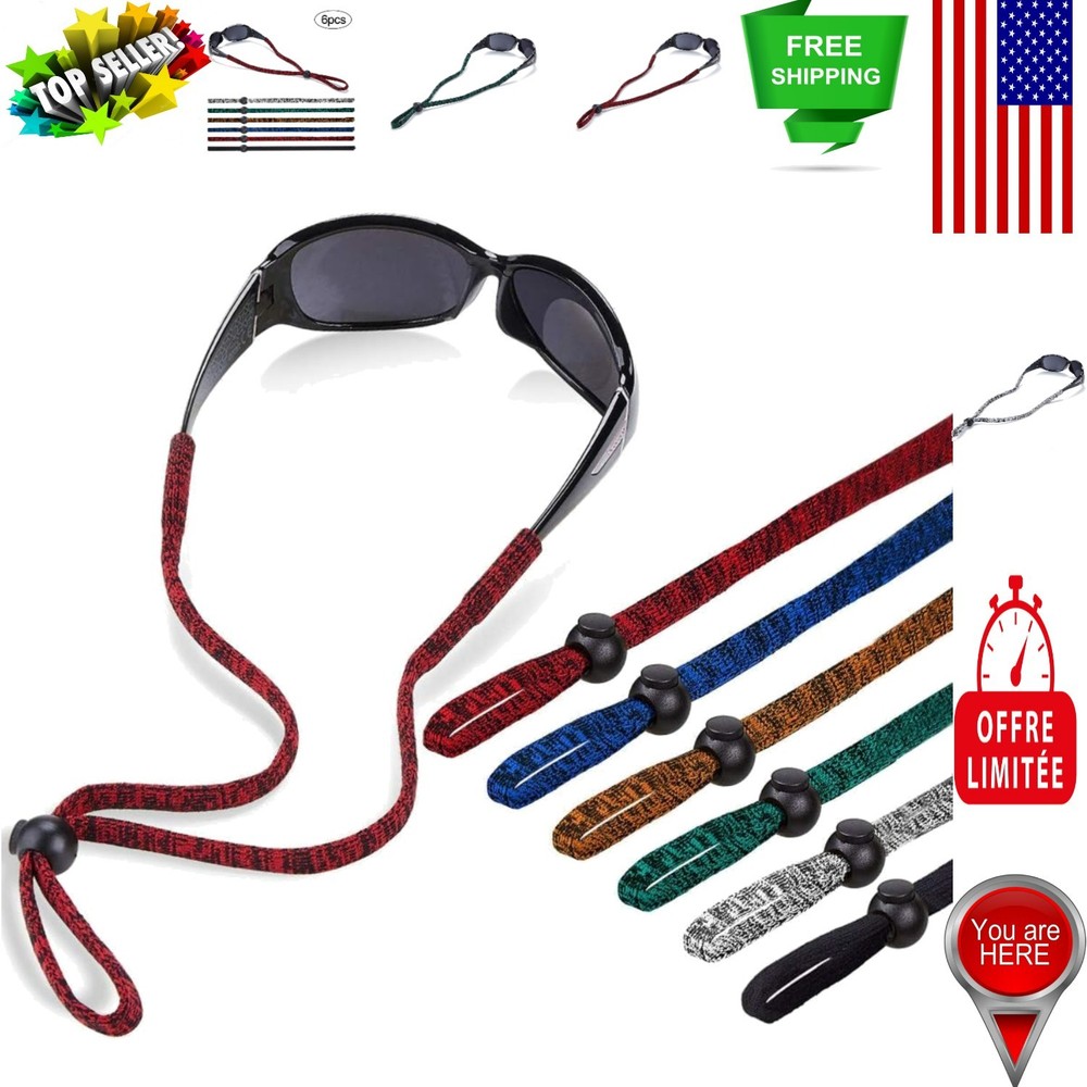 6-Pack Universal Eyeglass Lanyard - Adjustable Retainer Straps for All Styles