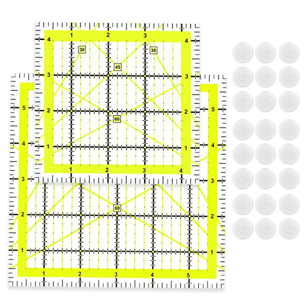 KIIFENG Quilting Ruler 2Sets Acrylics Quilting Ruler Set Square Patchwork Ruler