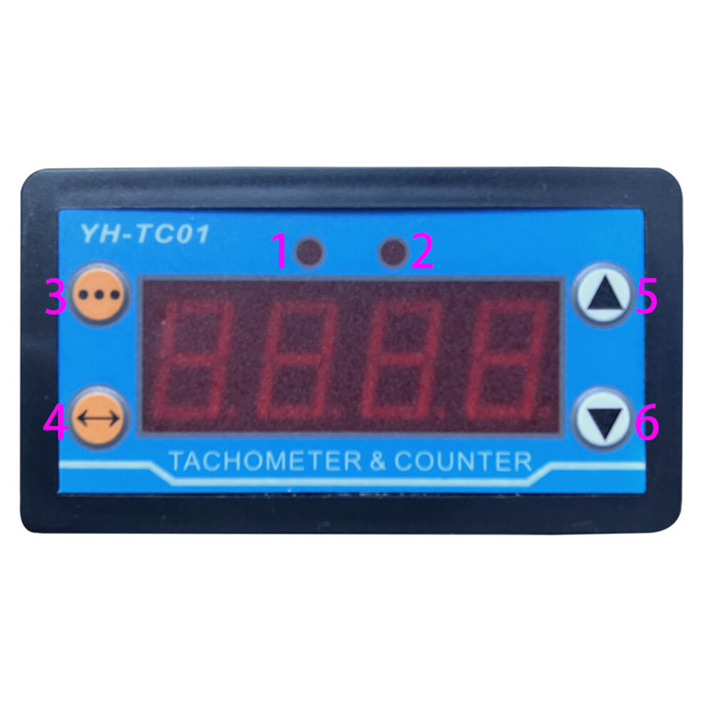 DC 9-24V 4-digit 0.56" Digital Tachometer Sensor Motor Tachometer Meter