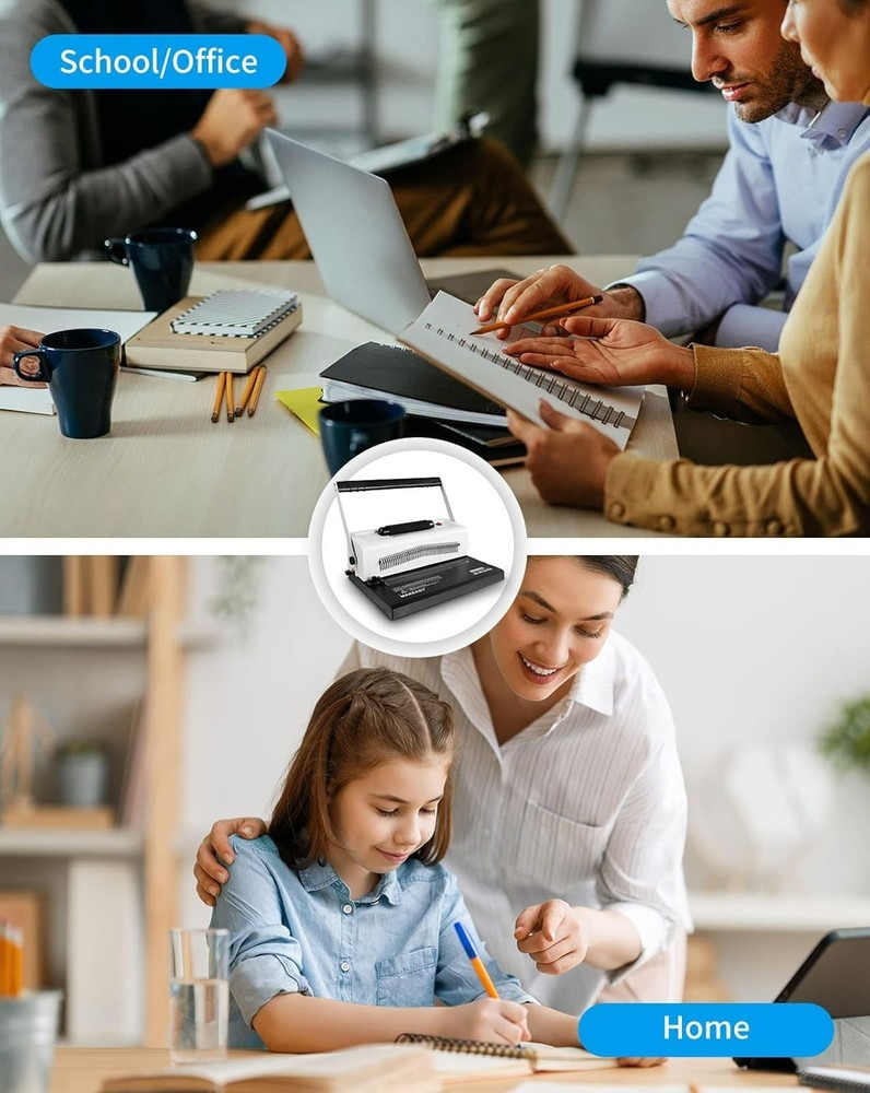 MAKEASY Spiral Coil Binding Machine with 46 Fully Disengaging Pins#3575ER6