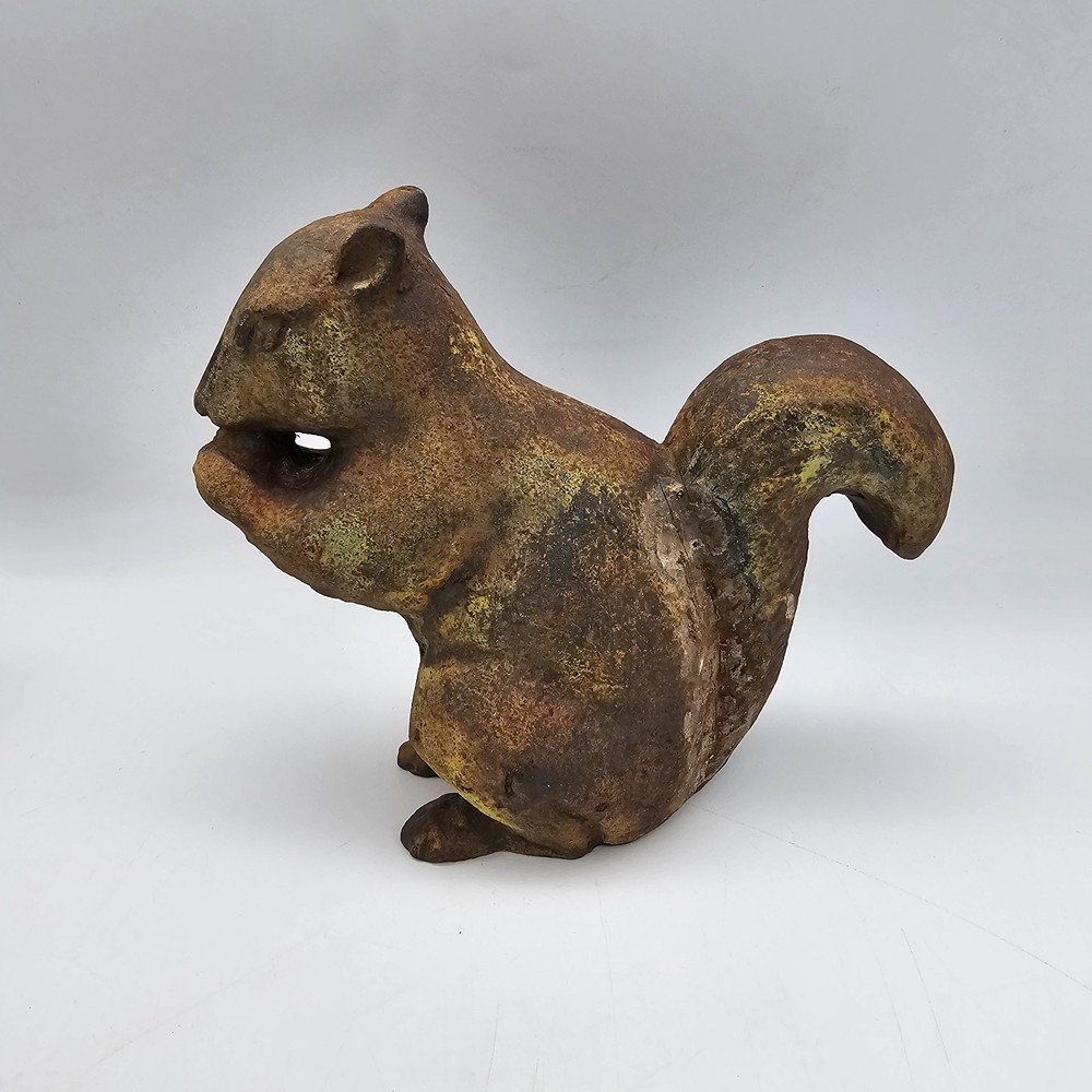 Vintage Cast Iron Squirrel Door Stop Pair
