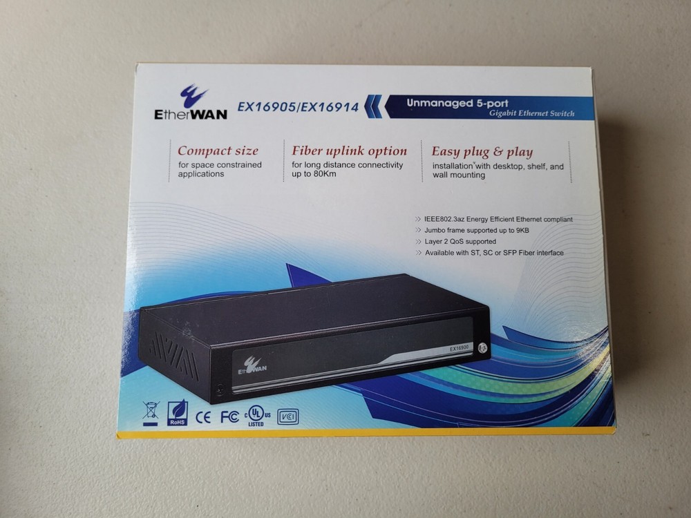 BRAND NEW EtherWAN Hardened Unmanaged Gigabit Ethernet Switch EX16905