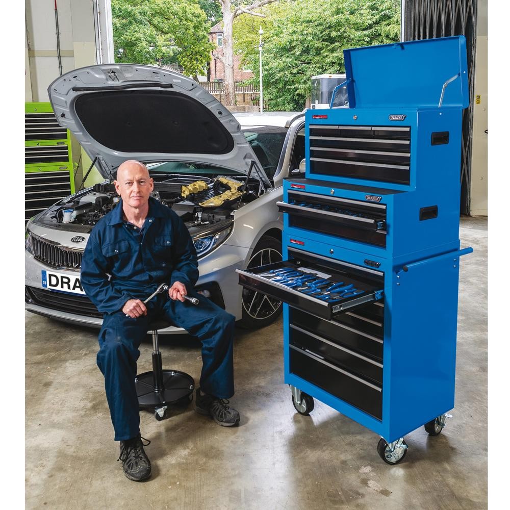 Draper 8 Drawer Tool Chest Blue / Black