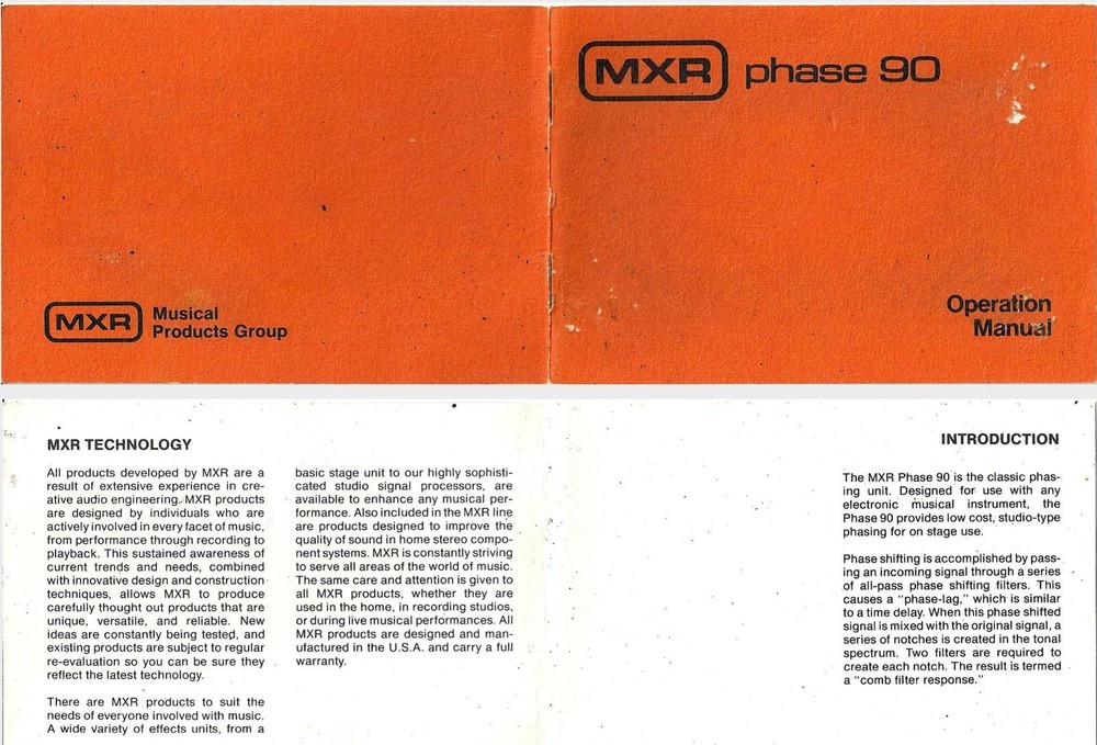 MXR Vintage Block Phase 90 pedal