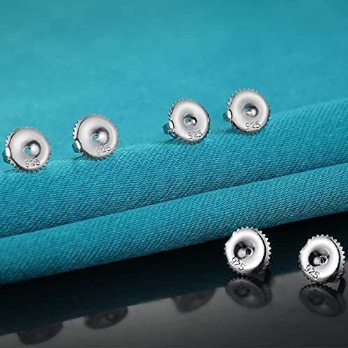 Catinee Screw Earring Backs,14K Gold Plated Sterling Silver Thread for Studs,