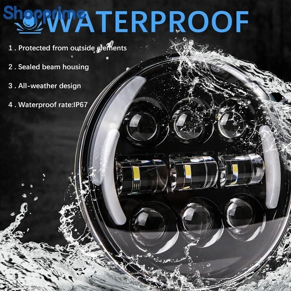 For Harley Softail Deuce 2000-2007 5-3/4"LED Headlight Hi Low Beam Projector