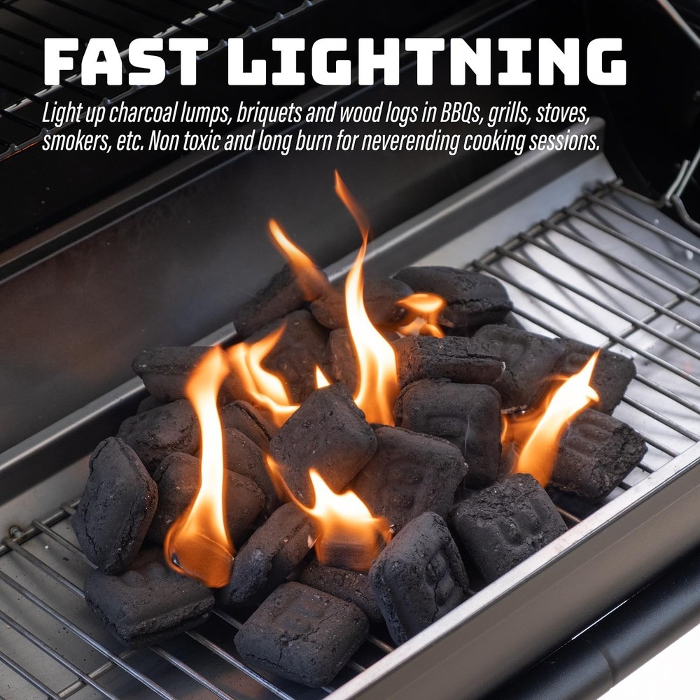 Fire Starter Squares (200 Pack) - Fire Starters for Fireplace, Gril... Fast Ship