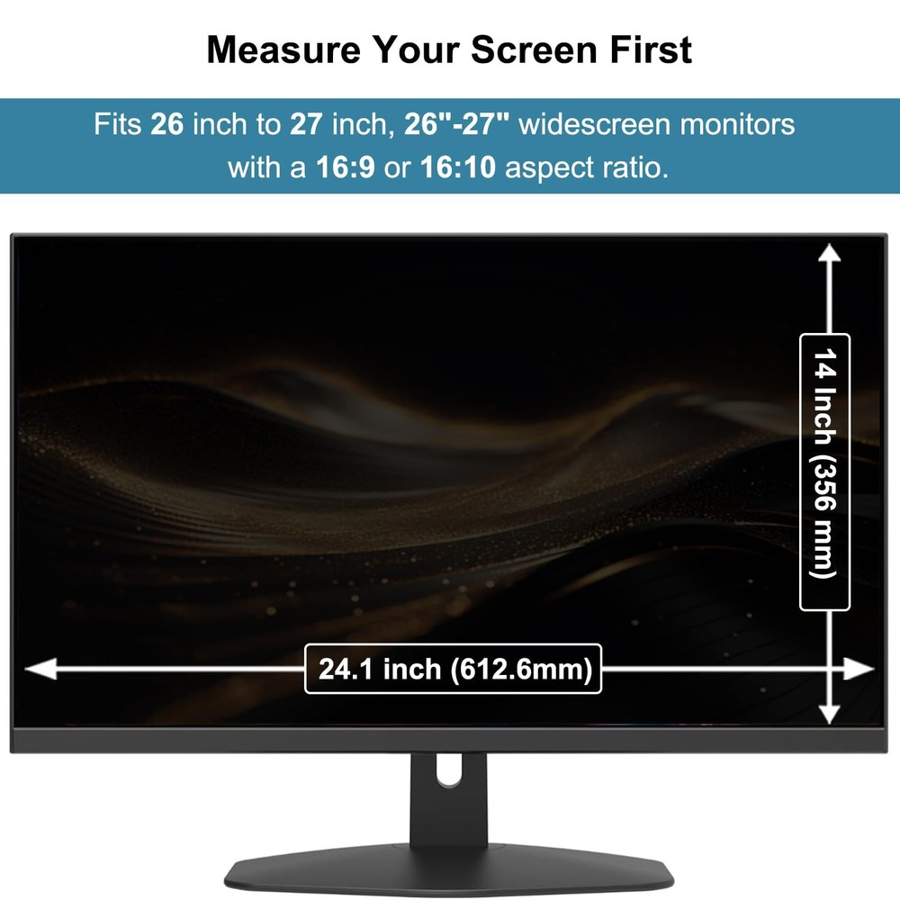 Hanging Computer Privacy Screen Protector Shield for 26/27 Inch Widescreen De...