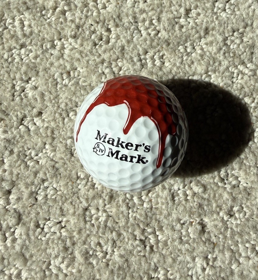 Maker's Mark Bourbon Golf Ball Maxfli-Never Hit Great Gift