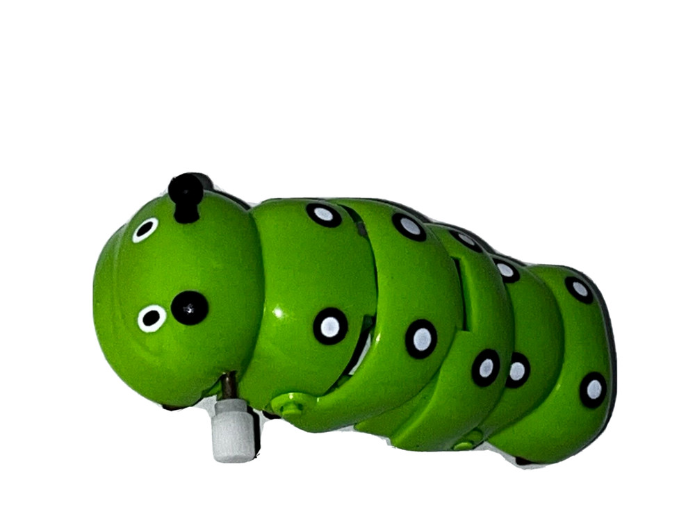 Green 3 1/2" Moving Wind up Catipiller Bug Toy